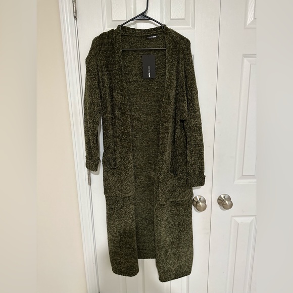 Olive Green Long Cardigan - NWT - Size S - Picture 4 of 13
